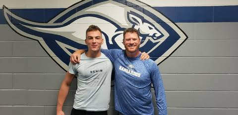 Nico Schwikal and Coach Billy Mathis